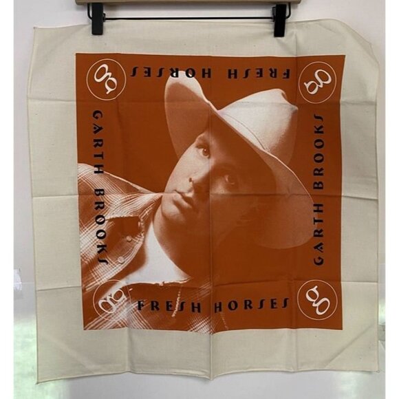 Garth Brooks Fresh Horses Bandana Concert Tour Handkerchief Vintage NOS 90’s - Picture 1 of 5
